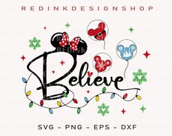 believe svg, christmas mouse, mouse balloon svg, christmas l