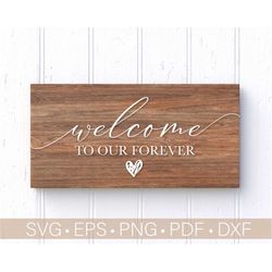 Welcome To Our Forever Svg, Wedding Sign Svg Cut File, Welcome Wedding Svg, Wedding Season svg, Wedding Decor Svg,Png,Ep