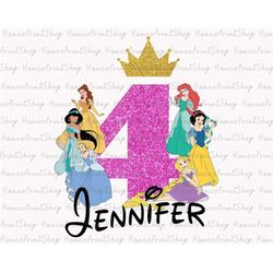 My 4th Birthday Png, Birthday Princess Png, Happy Birthday Png, Birthday Shirt Png, Sublimation Design, Gift for Kids, B