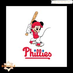 Philadelphia Phillies Shirt Svg Mickey Philadelphia Phillies Baseball Vector, Gift For MLB Svg Diy Craft Svg File For Cr