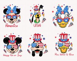 Bundle Fourth of July Svg, Mouse And Friends Svg, Happy 4th