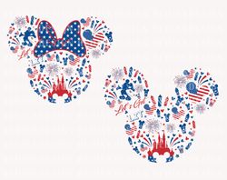 Bundle Fourth of July Svg, Mouse Head Svg, Happy 4th of July