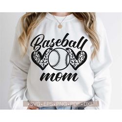 Baseball Mom Svg,Baseball Mom Shirt Svg,Leopard Heart Svg Files Cricut,Cut File,Baseball Svg,Mom Iron On Png,Png Vector