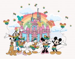 LGBT Svg, Mouse And Friends Svg, Magical Castle Rainbow Svg,