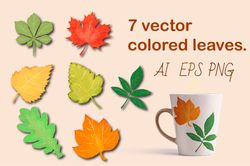 7 clipart leaves of various trees
