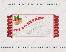 Christmas Train Embroidery Filles, The Polar Express Embroidery, Christmas Embroidery Designs, Merry Xmas Embroidery, In