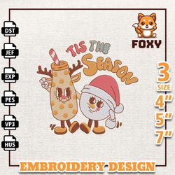 Tis The Season Embroidery Designs, Retro Christmas Embroidery Designs, Merry Christmas Embroidery, Winter Embroidery Fil