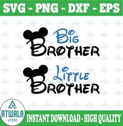 Mickey mouse little brother svg, big brother cut file, brothers svg, disney family svg, mickey birthday svg, mickey
