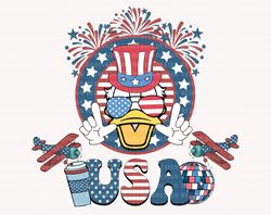 Retro USA Svg, Happy 4th of July Svg, Duck Head Svg, July 4t