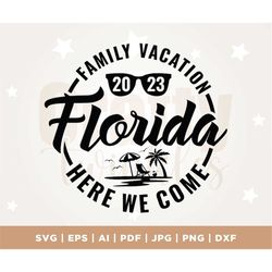 Family Vacation 2023 SVG, Family Vacation Ready or Not Florida Here We Come Svg, Summer Gifts SVG, Funny Family Trip Shi
