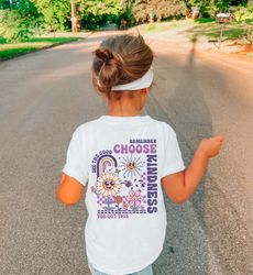 Choose Kindness Toddler Shirt, Retro Groovy Flower T-Shirt, Inspirational Kids Shirt