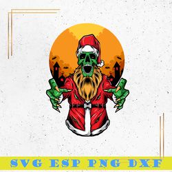 Zombie Santa SVG, Scary Santa SVG, Happy Halloween SVG, Merry Christmas SVG