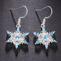 Disney Frozen Fashion Earrings Korean Style Sweet Snowflake Drop Earrings Party Jewelry Surprise Christmas