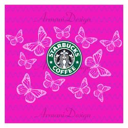 Butterfly SVG Starbucks Cup, Full Butterfly Starbucks Presized Wrap SVG, starbucks cup svg, Starbucks svg files