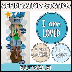 Affirmation Station for the Classroom | Ocean Classroom Decor | Positive Affirmation | Affirmation Mirror | Class Affirm