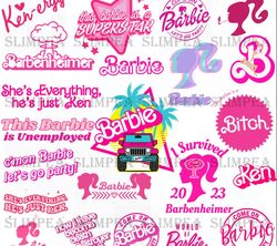 Barbie Svgs and Pngs Bundle, Doll Svgs and Pngs Logo, Barbie quote Cricut Digital Download Cut File