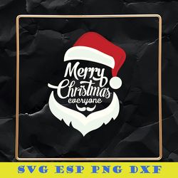 Merry Christmas Everyone SVG, Santa Face SVG, Merry Christmas SVG