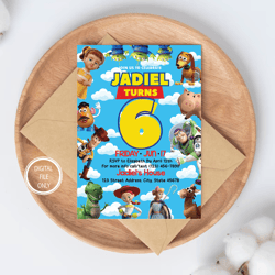 Personalized File Toy Story Invitation, Toy Story Birthday, Party Buzz Lighty,Invitation PNG File Only, Digital Download