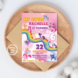 Personalized File My Little Pony Birthday Invitation | Little Pony Invite, Invitation PNG File Only, Digital Download