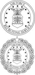 Air Force Recruiting Service Badge line art Vector File Black white vector outline or line art file