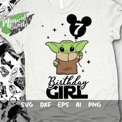 Yoda Seven Birthday Svg, 7th Birthday Yoda Svg, Birthday Girl Svg, Love You I Do Svg, Baby Yoda Svg, Cut files, Svg, Dxf