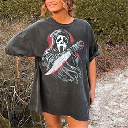Scream Shirt, Ghost Face Shirt, Ghostface With Knife, Ghostface Shirt, Vintage Tees Scream, Scary Movie Shirt, Horror Mo