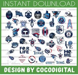 45 Files Tennessee Titans, Tennessee Titans svg, Tennessee Titans clipart, Tennessee Titans cricut, NFL teams svg