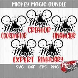 Magic Mouse Bundle Svg, Magic Mouse Svg, Magical Castle Svg, Magic Creator, Magic Coordinator, Magic Financier, Mouse Ea