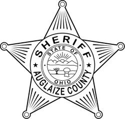 Auglaize County Sheriff Badge Ohio vector file Black white vector outline or line art file