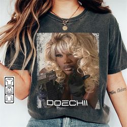 Vintage Doechii Rap Shirt, Doechii With Gun 90s Y2K Sweatshort, Doechii The Scarlet Tour 2023 Bootleg Gift For Fan Unise