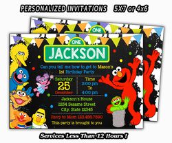 Sesame Street Birthday, Elmo Invitations, Elmo Birthday, Elmo Birthday Party, Personalized Invitation