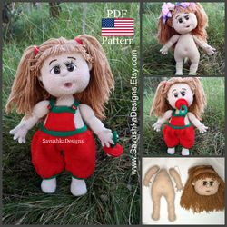 Digital Download - PDF. Knitting Pattern Baby doll Alice with sculpted face and body. Set 4 in 1 by Savushka