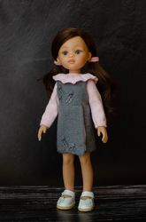 Knitted blouse and sundress for Paola Reina doll
