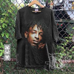 21 Savage Rap Shirt, Vintage Bootleg Hip Hop Sweatshirt, 21 Savage Homage 90s Retro Graphic Tee Rap Unisex Gifts Fan Rap