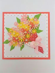 Handmade greeting card, All Occasion Card, Mother's Day Card, Birthday Card, Special card, Card with 3D flowers