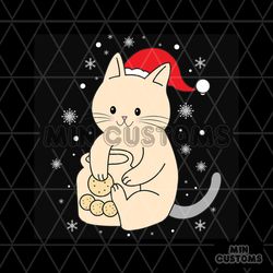 cute cat christmas design svg, christmas svg, cute cat svg, christmas hat svg