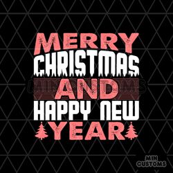 Vintage Merry Christmas And Happy New Year Svg, Christmas Svg