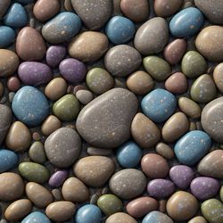 Colorful Riverstone Wall Seamless Tileable Repeating Pattern