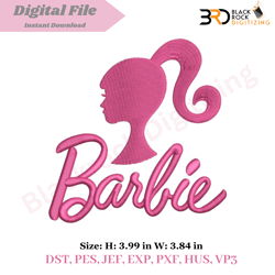 Barbie Logo Embroidery Design for Machine Embroidery | Instant Download