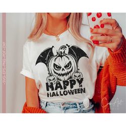 Happy Halloween Svg Png, Witchy Vibes, Scary Pumpkin Svg, Trick or Treat Svg Cut File for Cricut, Shirt Design, Bloody S
