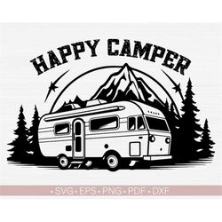 Happy Camper Svg Png, Camping Life Svg, Camper Shirt Design Cut File for Cricut, Sublimation Print Digital File Instant