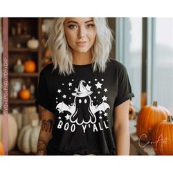 Boo Y'all Svg Png, Boo Svg, Cute Ghost Svg, Halloween Svg Shirt Design Cut File for Cricut, Silhouette Eps Dxf Pdf Vinly