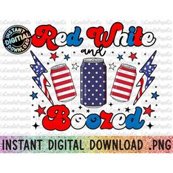 Red White And Boozy PNG, 4th Of July Png, Funny Fourth Of July Png, Retro 4th Of July Sublimation, Patriotic Png, Indepe