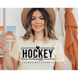 Hockey Mode Svg Png, Hockey Mom Svg, Hockey Svg Shirt Design, Mom Sports Svg Cut File for Cricut Silhouette Eps Dxf Pdf