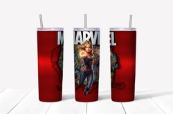 Captain Marvel America Tumbler Png, Superhero Tumbler 20 oz, Cartoon Tumbler 20 oz Sublimation Design, tumble Png