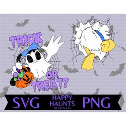 Trick or treat boy duck SVG, easy cut file for Cricut, layered by colour