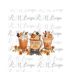 Pumpkin spice PNG, latte Fall PNG, leaves coffee png,  Thanksgiving png,  cozy autumn digital Sublimation, Cricut instan