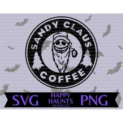 Sandy Claus coffee SVG, easy cut file for Cricut, Layered by colour