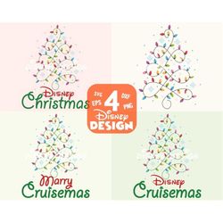 Christmas Tree (SVG dxf png) Mouse Cut Files Silhouette Cricut Vector Clipart T-Shirt Design Head Ears Xmas Lights Decal