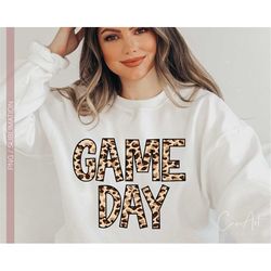 Game Day PNG, Game Day Leopard - Cheetah Print PNG Sublimation Shirt Design Sublimate Instant Download Digital File Clip